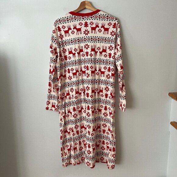 Hanna Andersson Reindeer Holiday Nightshirt Nightgown Pajamas Women's Size XL - Picture 6 of 8